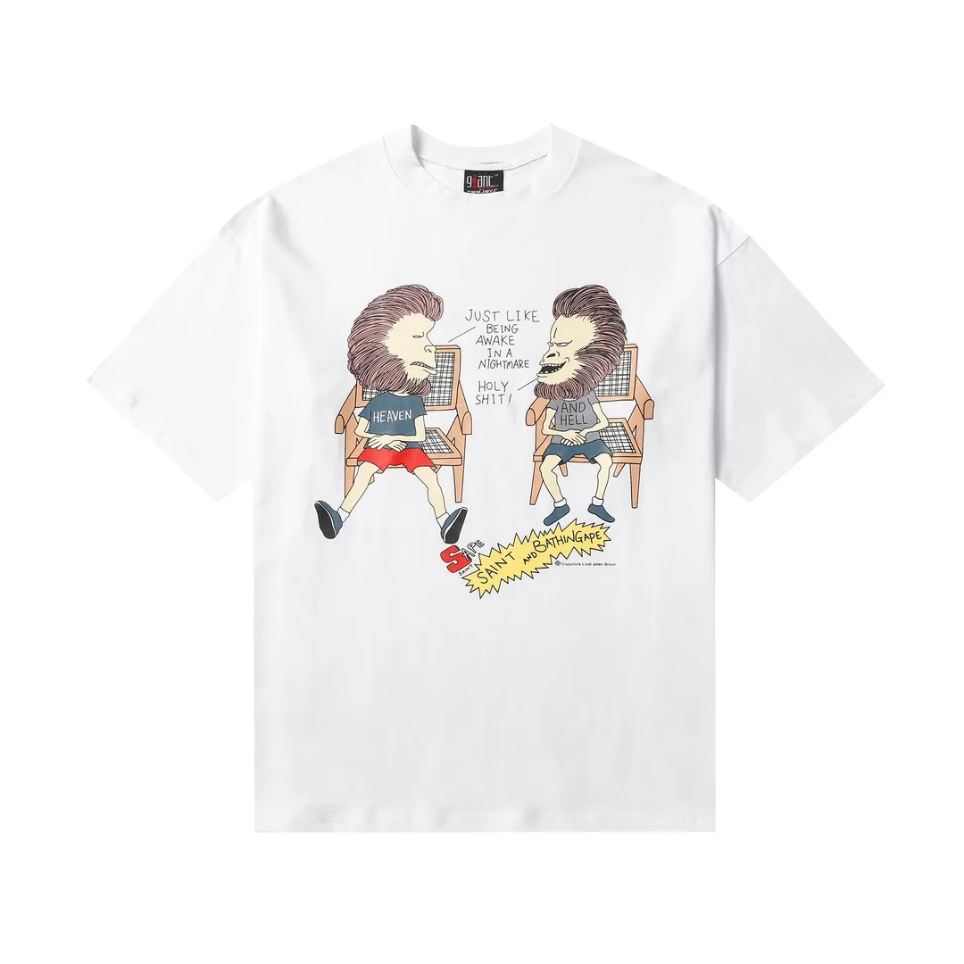 Saint Michael series trendy T craft letter drawing round neck short sleeves Style number: D3190P110 Color: black Size: S M L XL